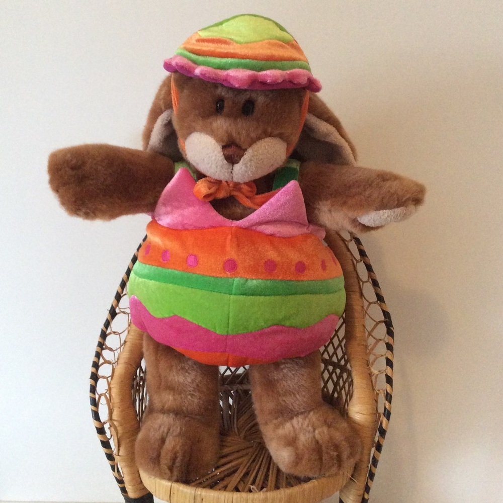 Build A Bear Brown Bunny In Easter Egg Outfit
